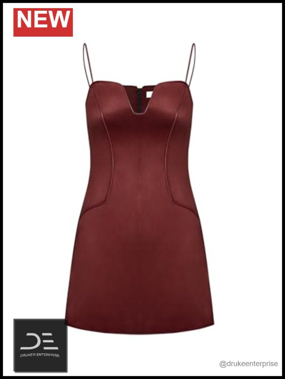 JW PEI Eva Halter Neck Spaghetti Strap Sueded Dress